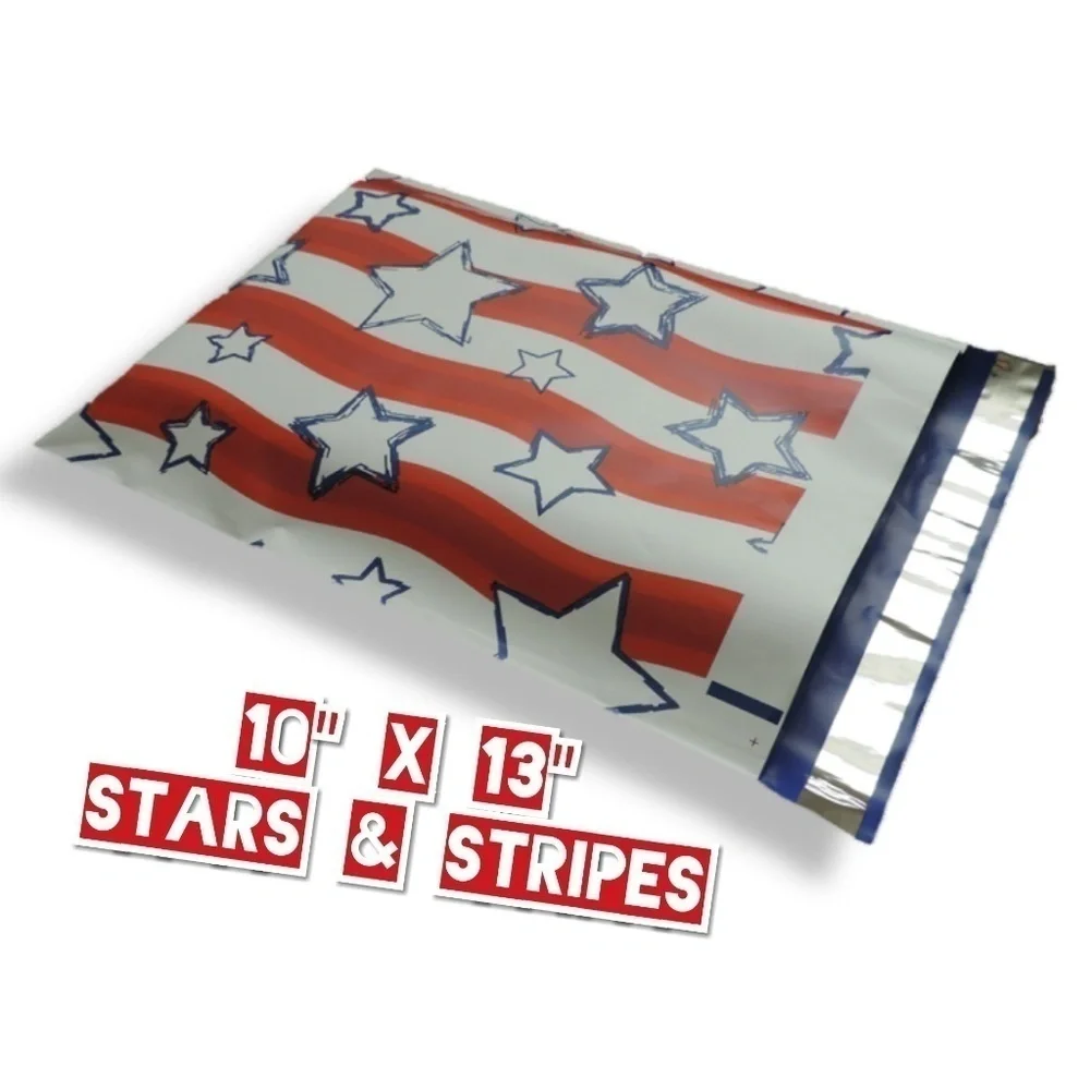 50 Poly Mailers 10x13 Stars & Stripes